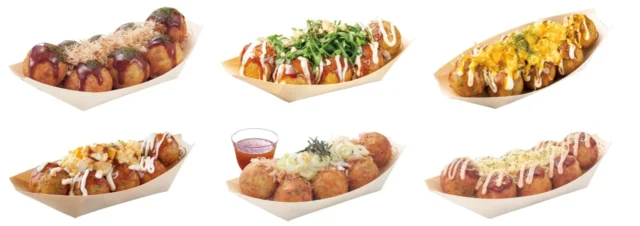 築地銀だこの定番たこ焼や期間限定商品など、様々な種類のたこ焼（8個入り）