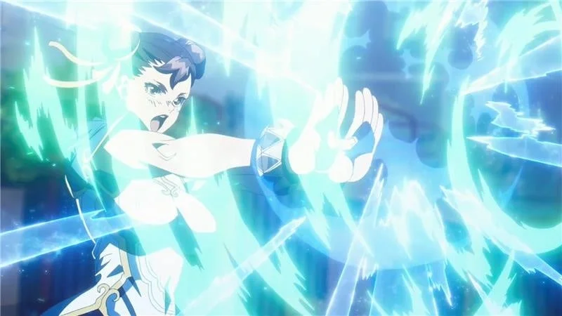 大張アニメーショントレーラーで技を繰り出す春麗のカット