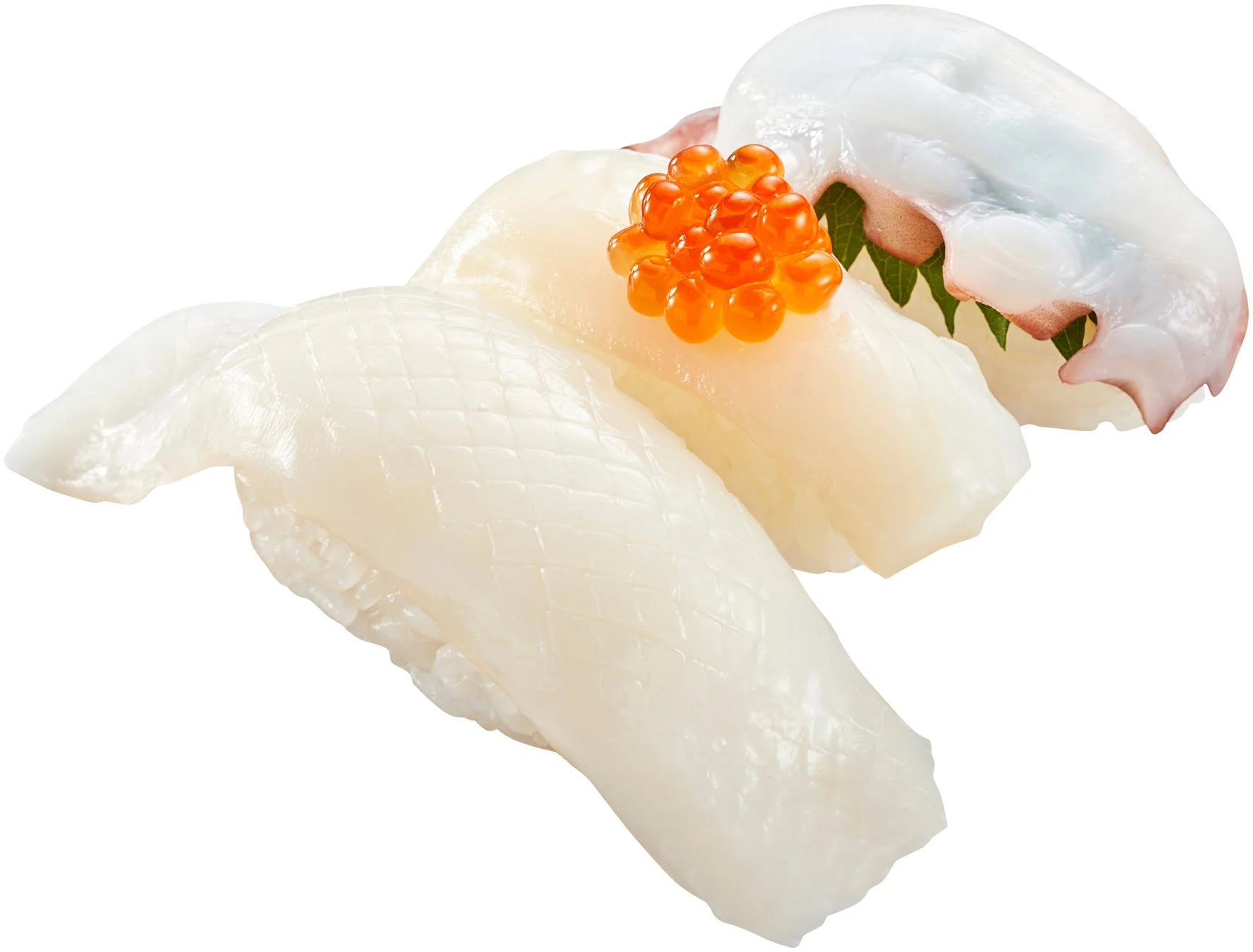 かっぱ寿司「3種のいかたこ食べ比べ」一皿。