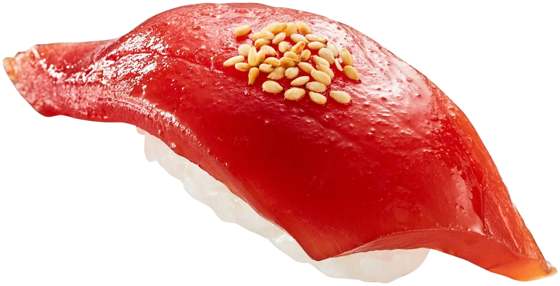 かっぱ寿司「みなみ鮪赤身 漬け」一貫。