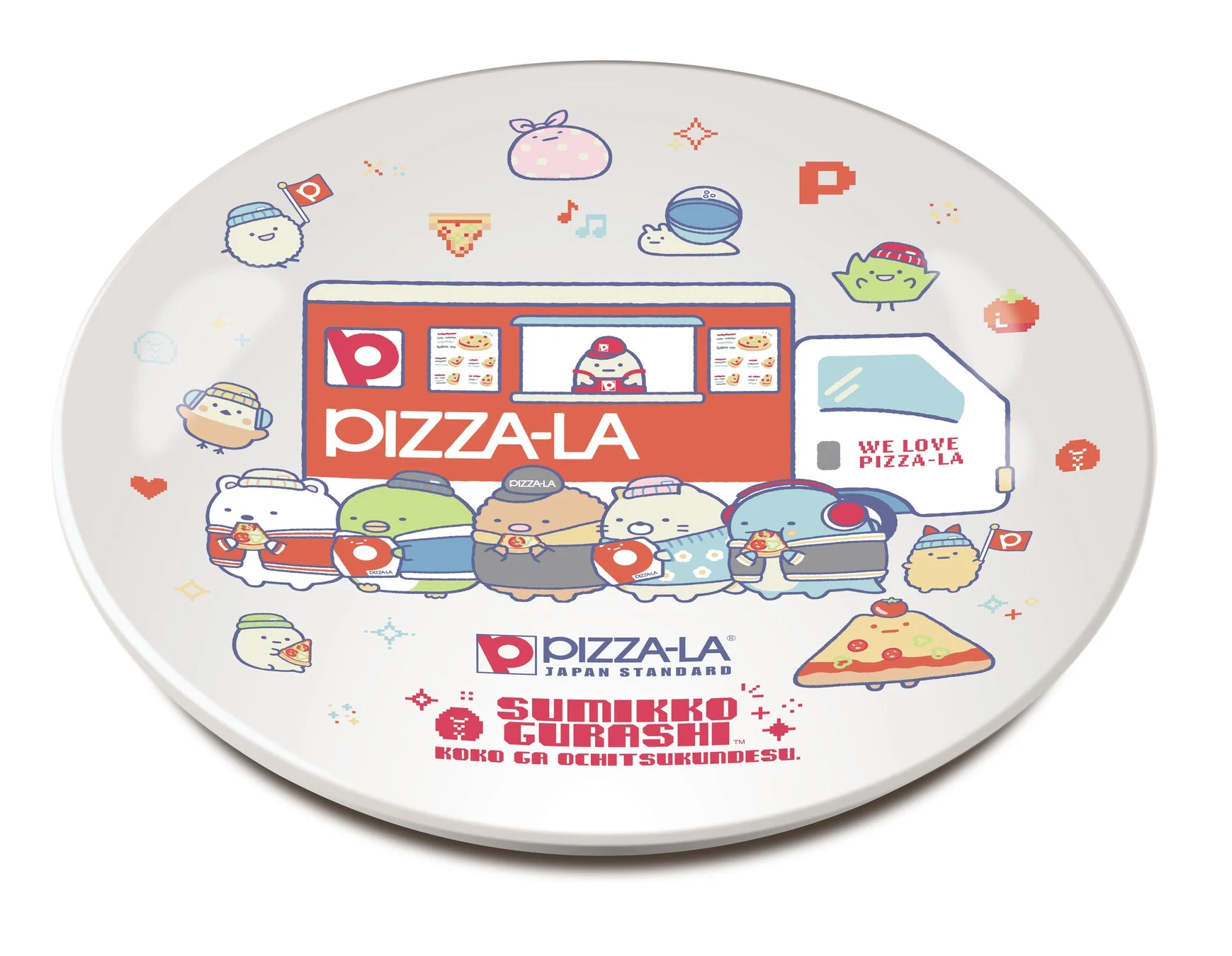 ピザーラとすみっコぐらしがコラボしたオリジナルデザインのお皿