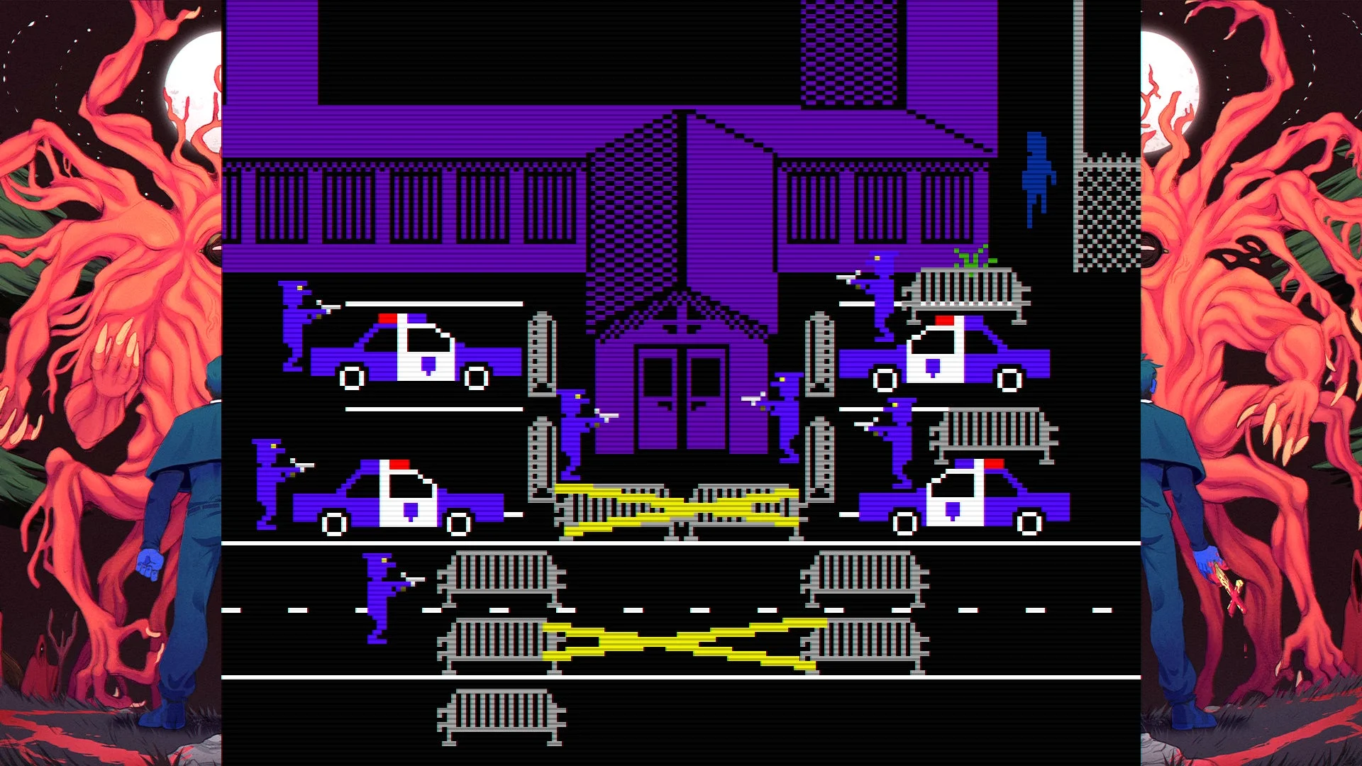 FAITH: The Unholy Trinity 警察とバリケードのゲーム画面