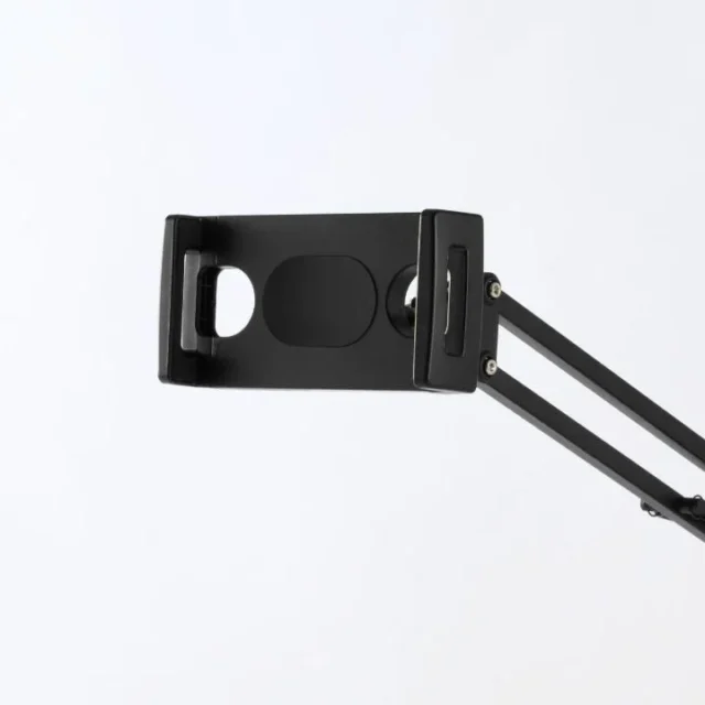 ラバー素材を採用したアーム型スタンドのホルダー部分