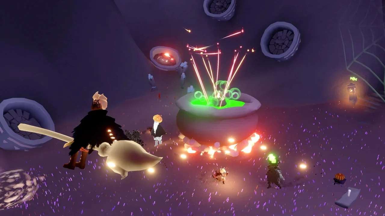 カチカチ蟹穴でミニゲームを楽しむ星の子どもたち