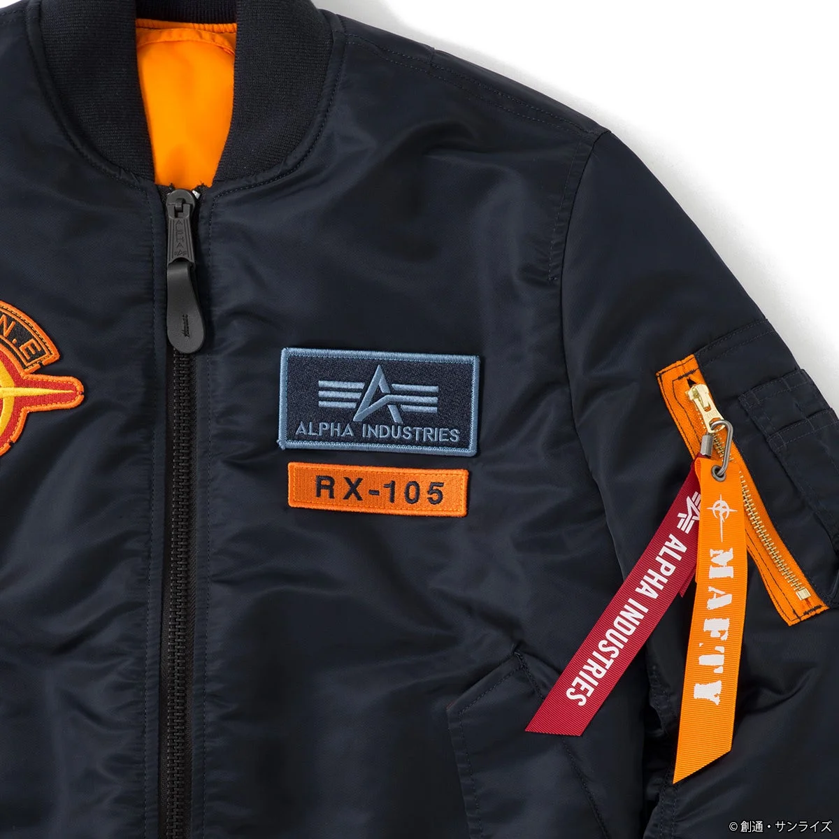 STRICT-G ALPHA『閃光のハサウェイ』MA-1 右胸と右腕のワッペン詳細