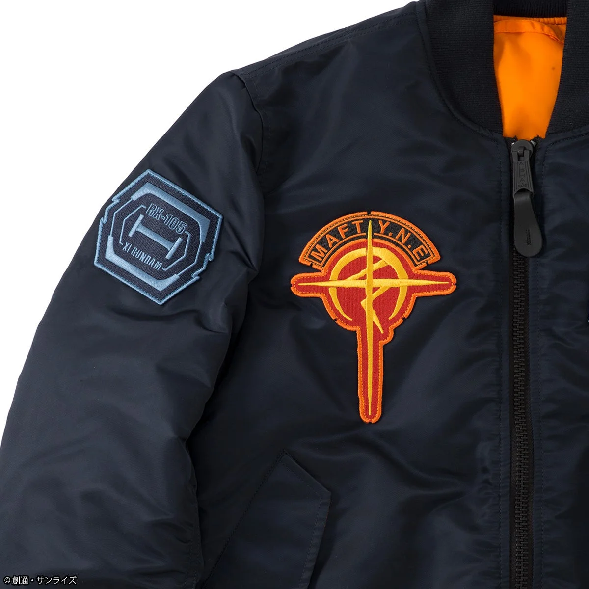 STRICT-G ALPHA『閃光のハサウェイ』MA-1 左胸と左腕のワッペン詳細