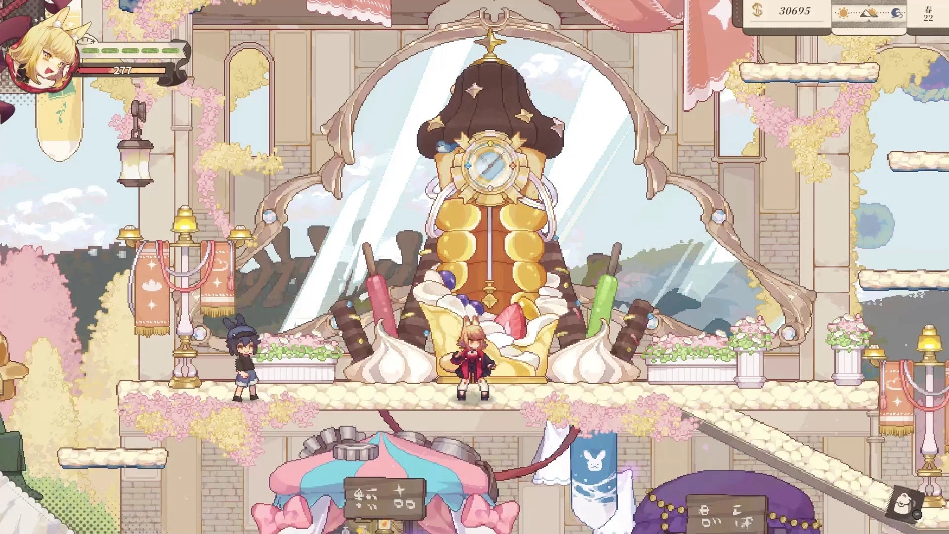 コムギ広場の全体像、パン屋と周囲の施設