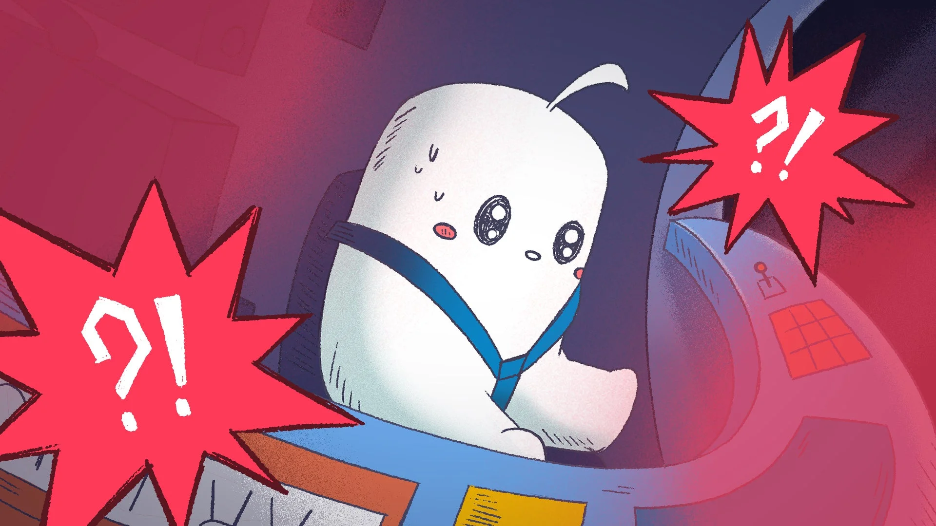 主人公チービィが不時着した宇宙船内の様子