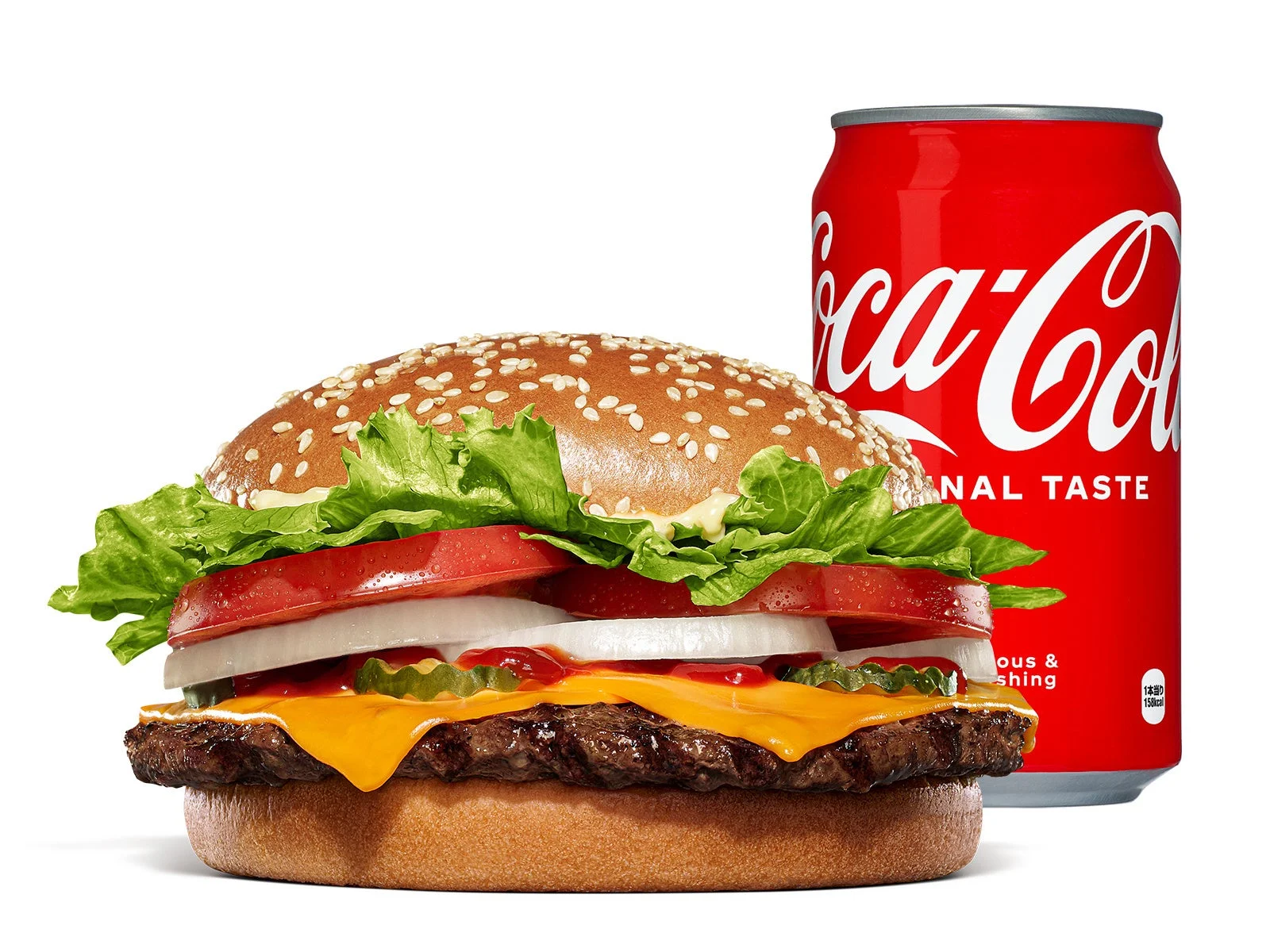 直火焼き100%ビーフパティのワッパー® チーズとコカ・コーラのセット