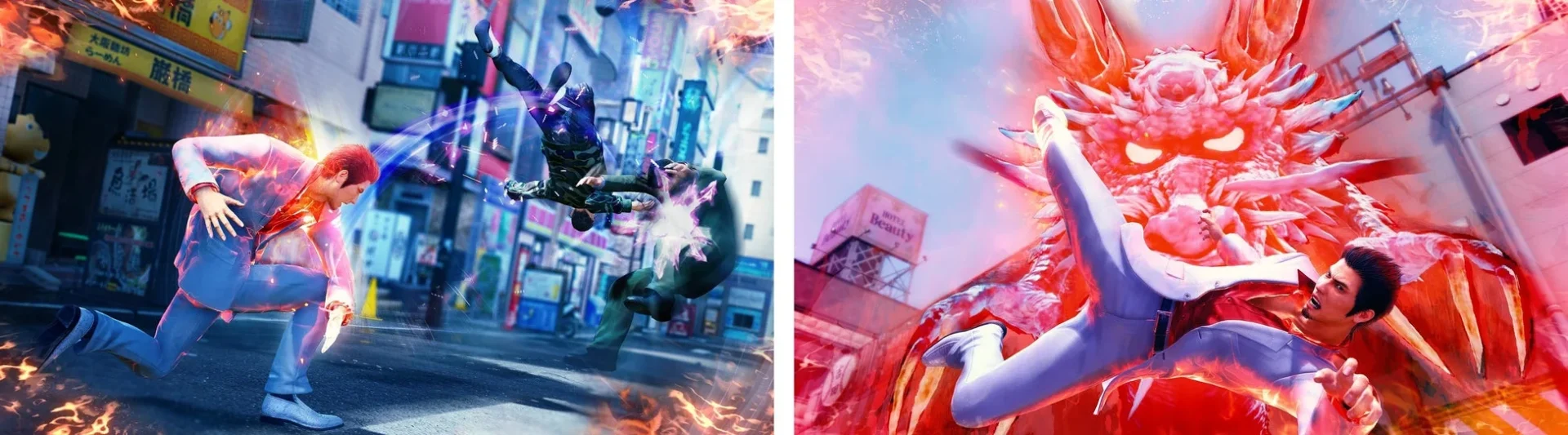 ドラゴンブースト中の桐生一馬が超豪快なフィニッシュ技を放つ