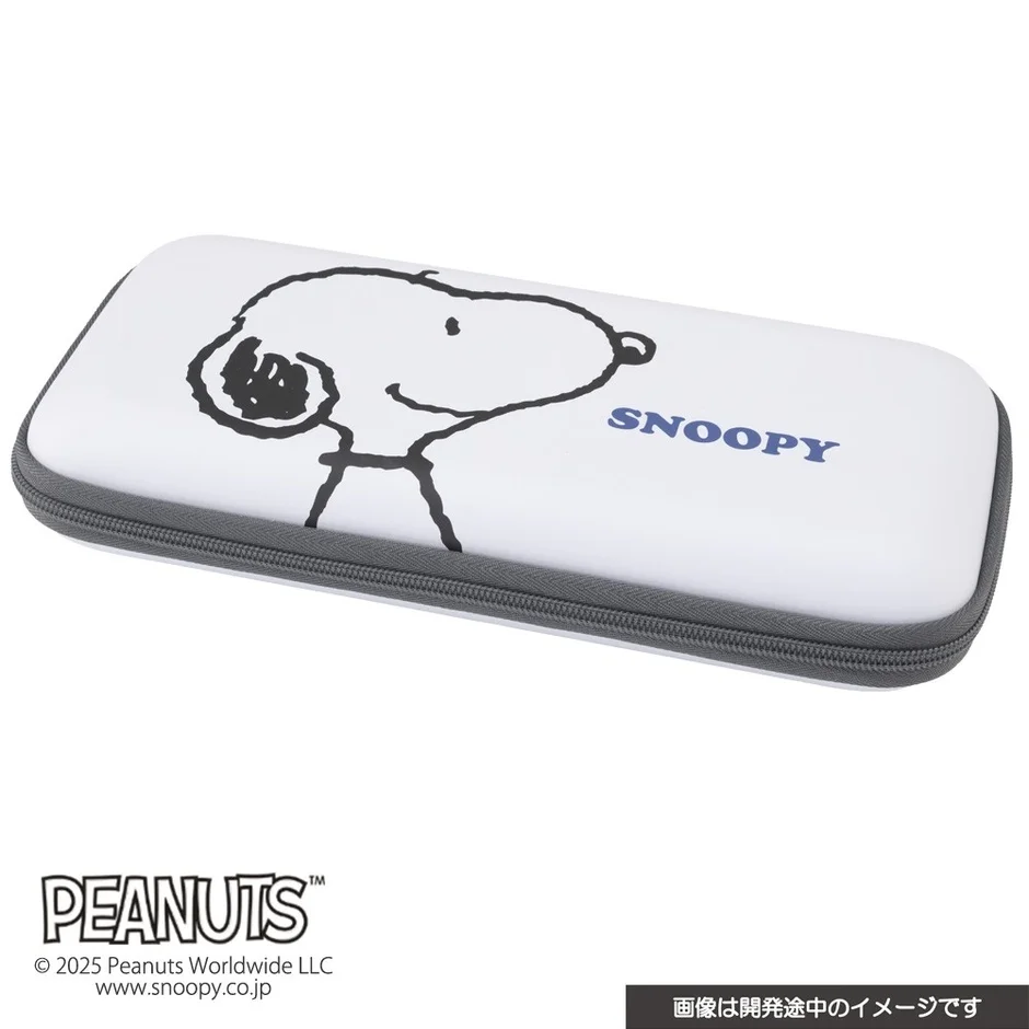 スヌーピーポーチ(Switch2用)フェイスデザインの斜めからの製品写真