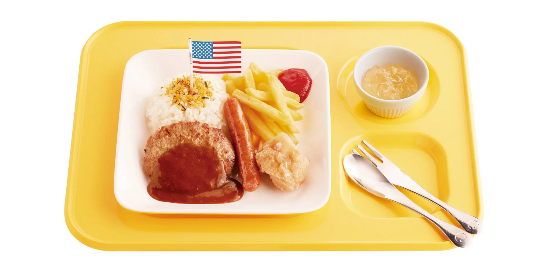 ジョイフルのキッズハンバーグプレート（おもちゃ付）