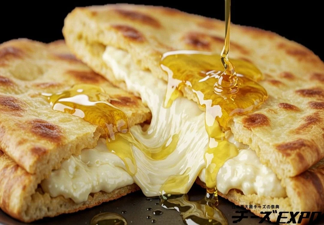 チーズとハニーがたっぷりかかったグルメ