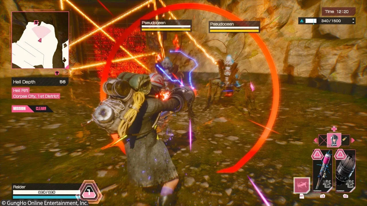 「LET IT DIE: INFERNO」のゲームプレイ画面（地下ステージ）