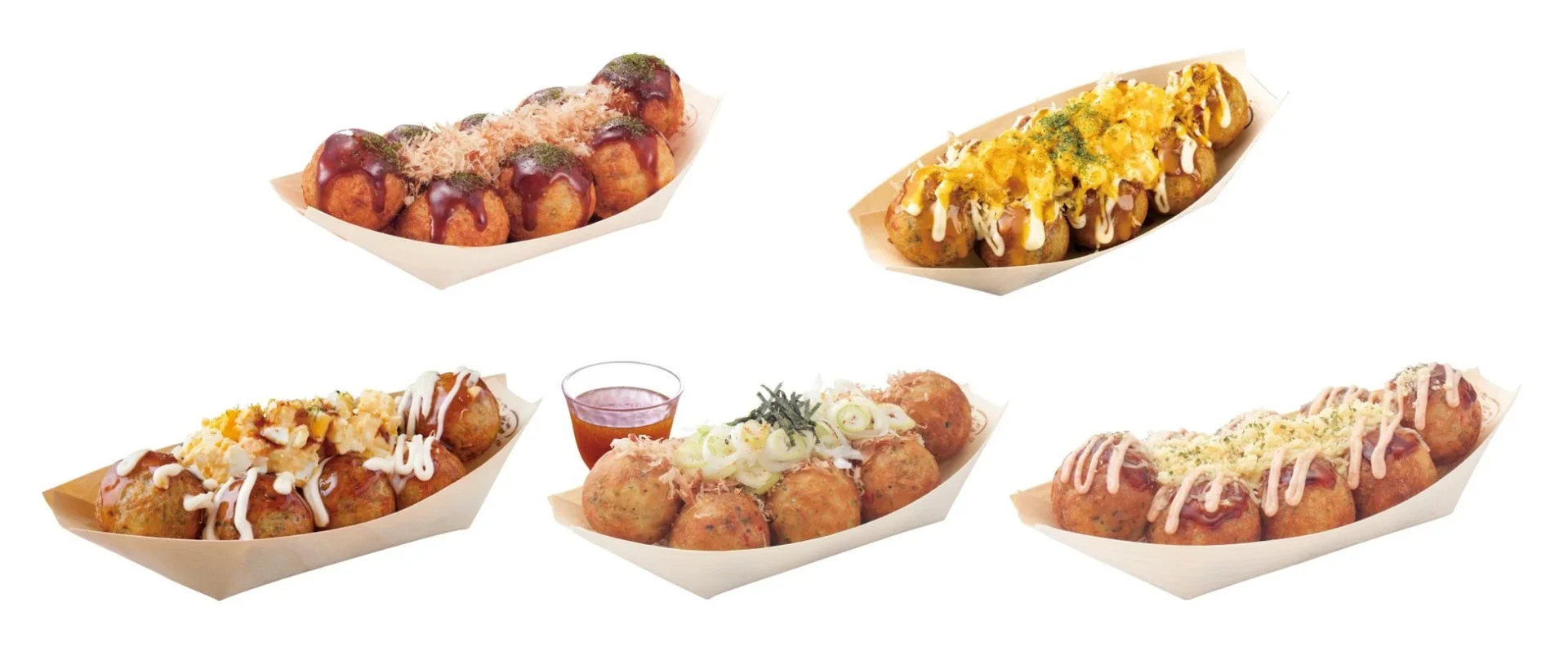 築地銀だこのたこ焼各種（ソース、ねぎだこ、てりたま、チーズ明太子など）