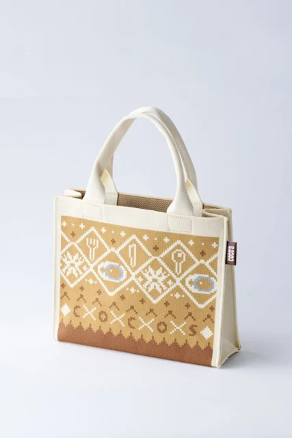 ココスの包み焼きハンバーグをモチーフにしたノルディック柄ニットバッグ