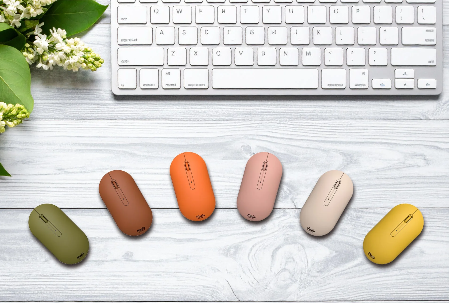 アースカラーで展開されるメディアモンスターのカラフルなマウス