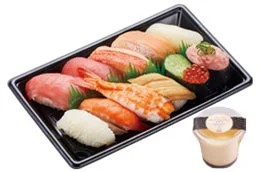 かっぱ寿司の冬のごちそう11種セットとプレミアムプリン