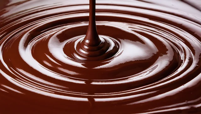 とろりと流れる濃厚なチョコレートのイメージ