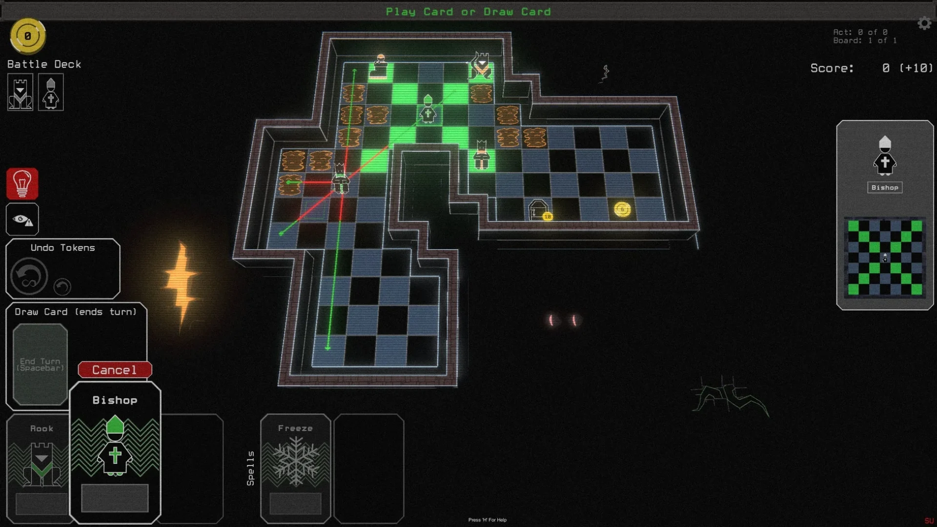 Below the Crownのスキル使用画面