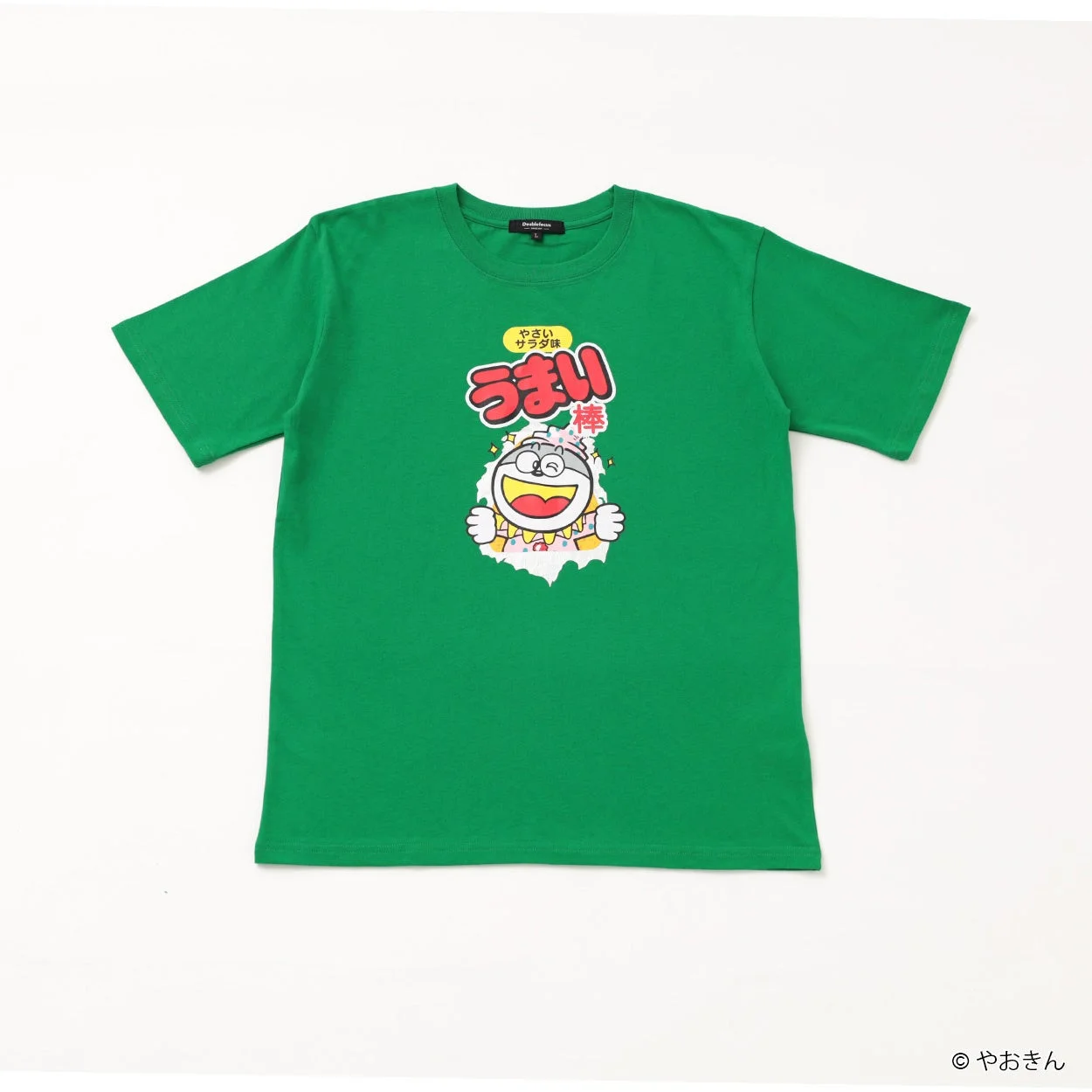 やおきんうまい棒デザインの復刻企業コラボTシャツ