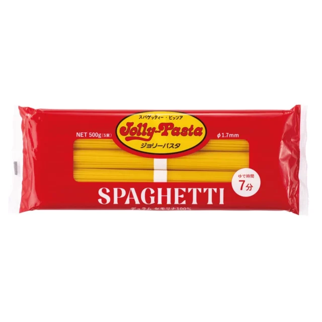 ジョリーパスタ店舗で使用されるデュラム小麦100%のスパゲッティ