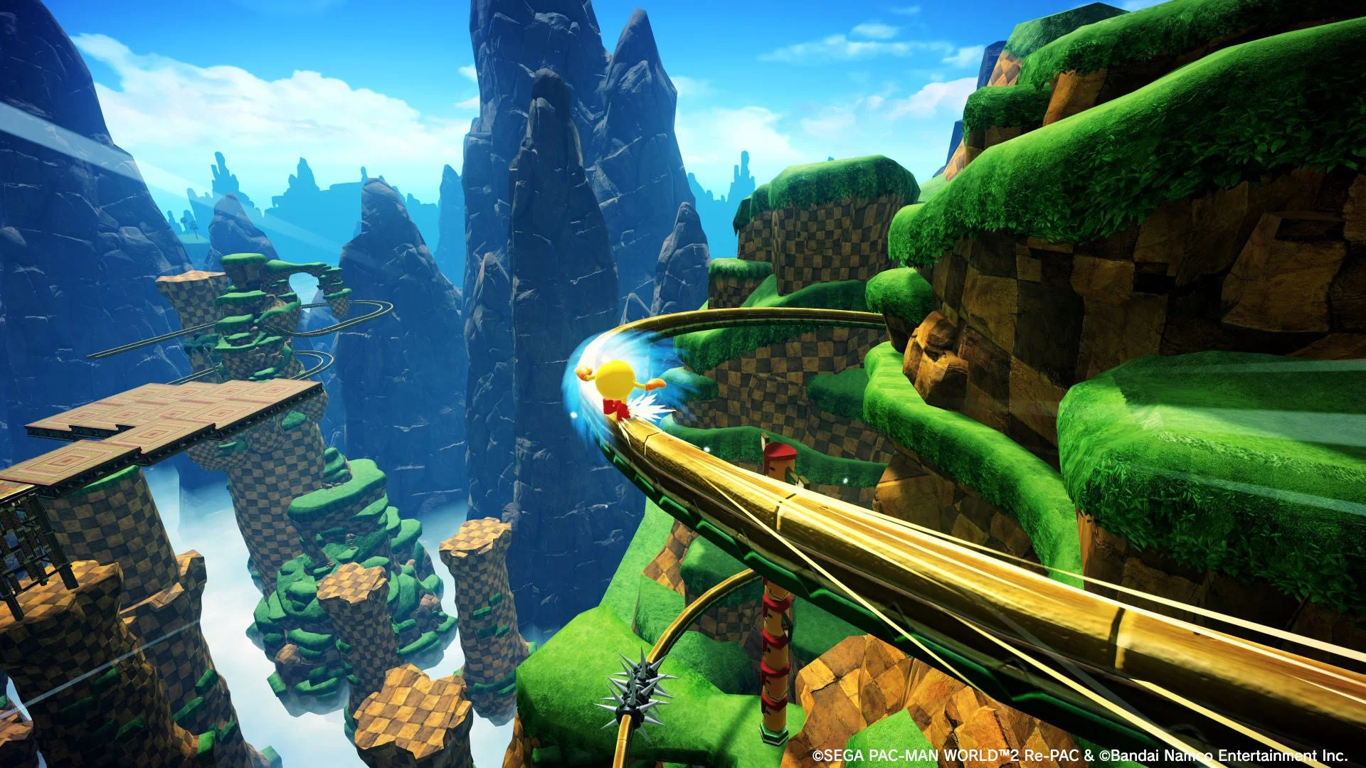 ソニックコラボステージACT2「おんそくのぐねぐねレールロード」のグラインドレール