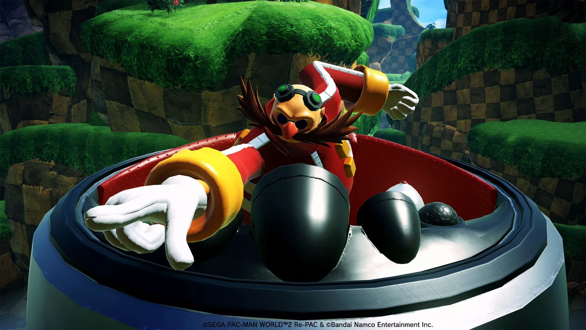 エッグモービルに乗って攻撃を仕掛けるDr.エッグマン