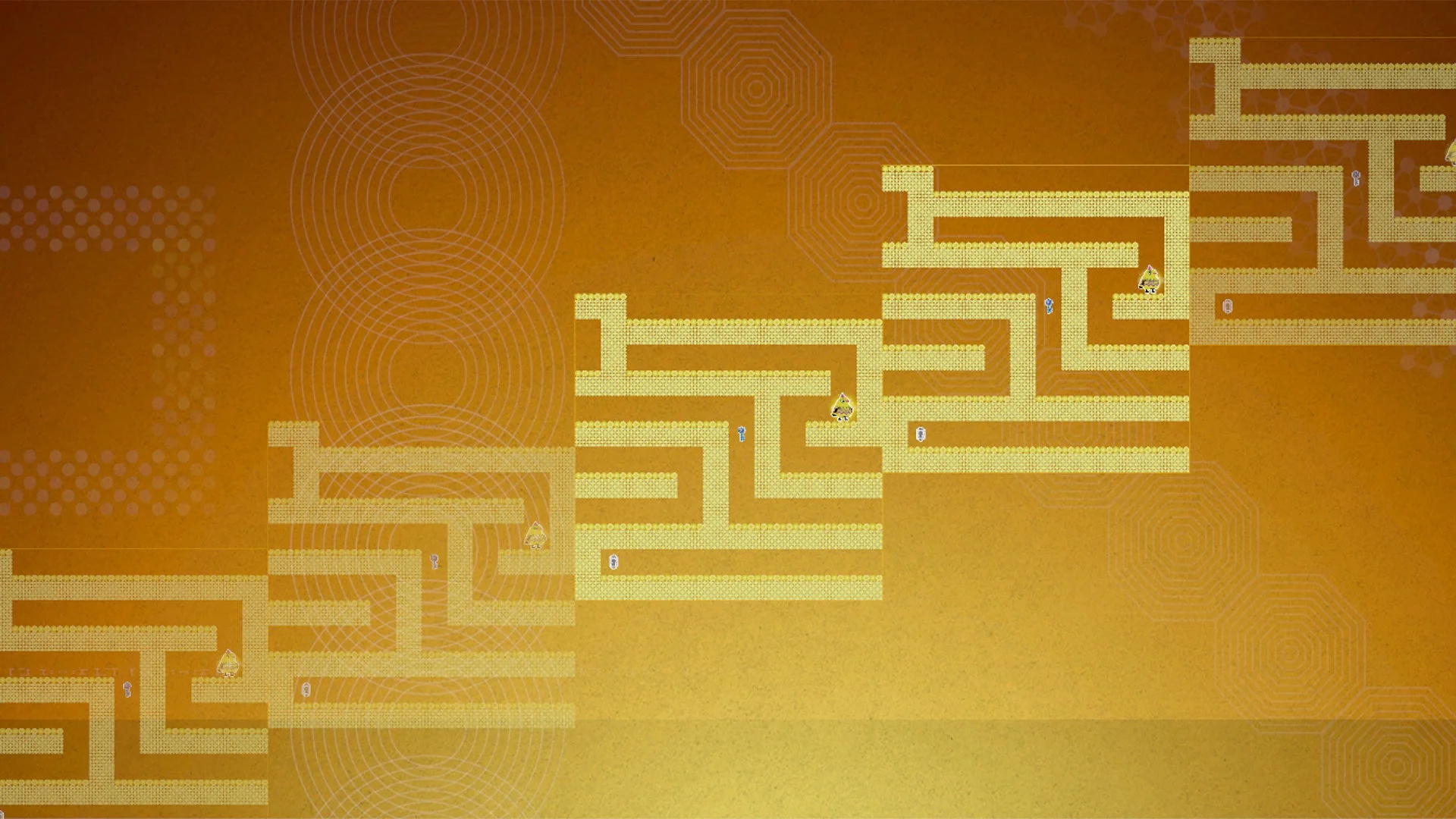 『CYCLIA JOURNEY』の広範囲ゲームマップ。繰り返しで空間が繋がっている様子