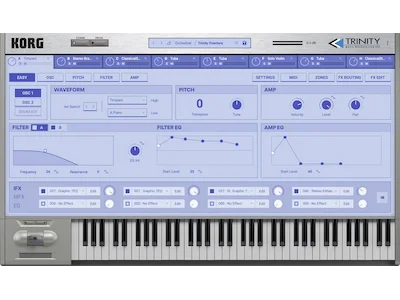 KORG Collection 6に含まれるTRINITYのソフトウェアUI画面