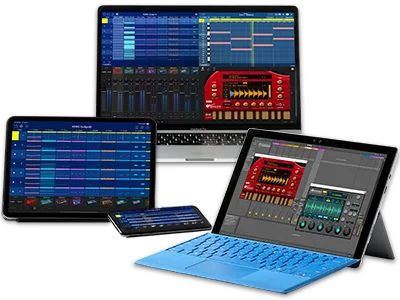 KORG Gadget 3が複数のデバイスで動作している様子