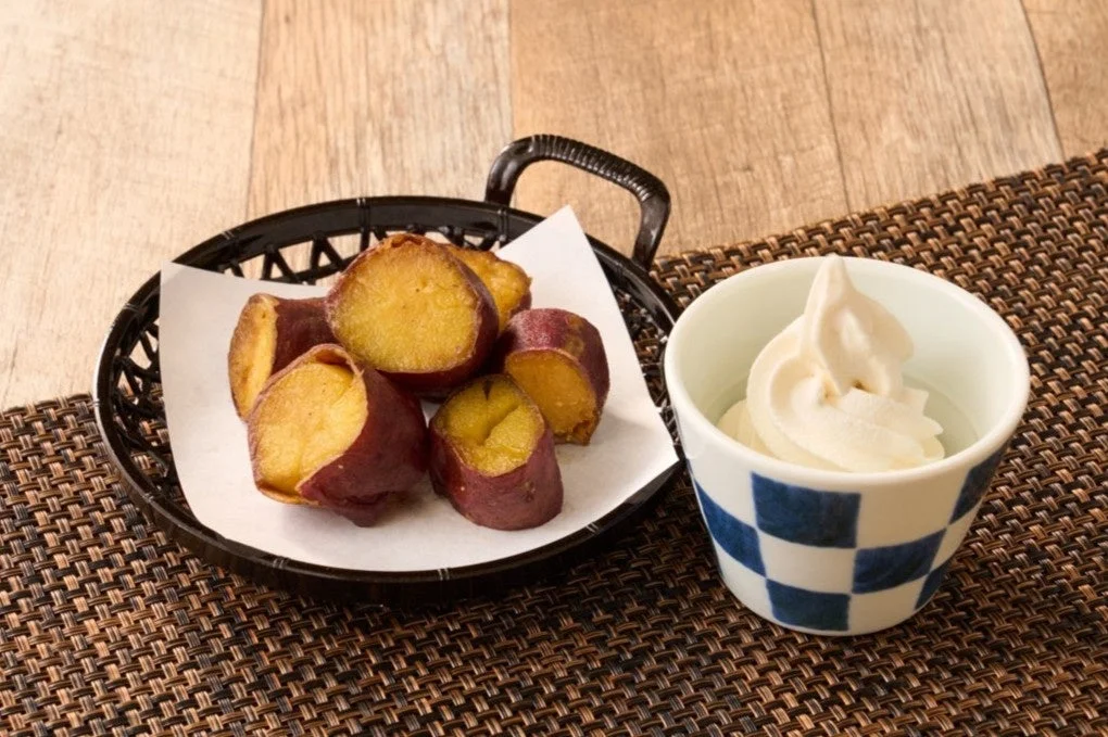 夢庵「あったか焼き芋＆ソフト」の揚げ焼き芋と北海道ソフト