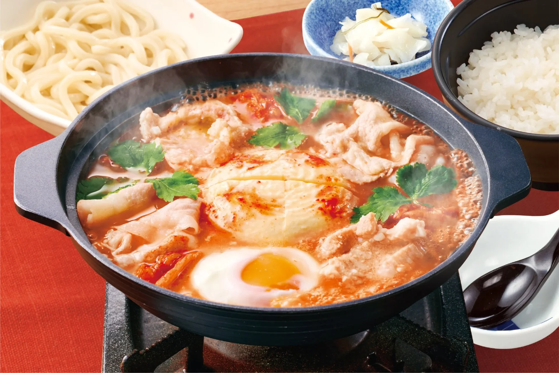 夢庵「豆富牛もつ＆豚肉コンビチゲと鍋セット」