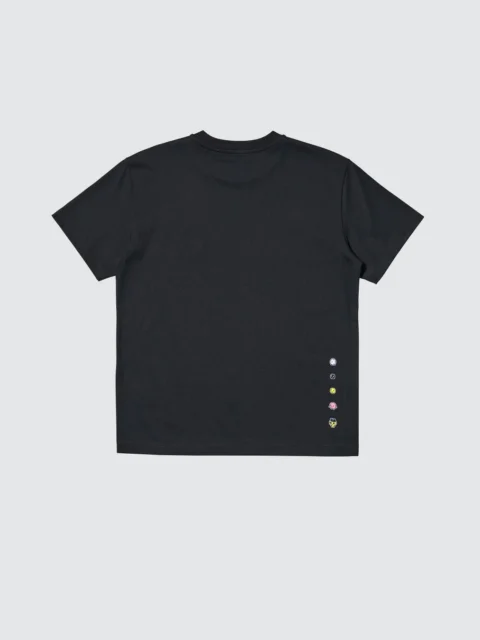 白いたまごっちデザインの黒Tシャツ(背面)