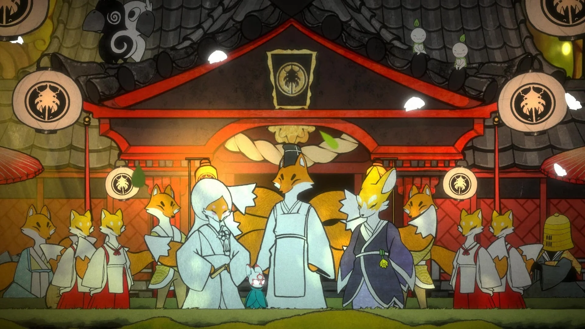 『ボウと月夜の碧い花』に登場するキツネ一族のアヤカシたち