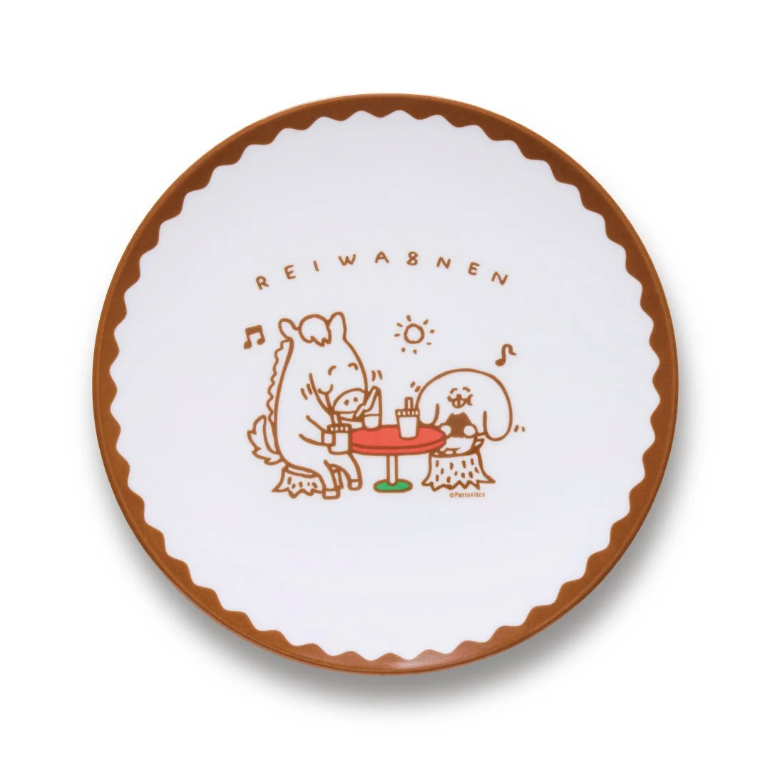 パントビスコ氏コラボのニューイヤープレート(白、馬と犬)