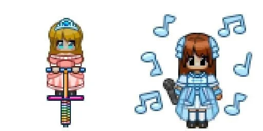 青鬼ジャンプの「ホッピング姫様」と青鬼じゃんけんの「アイドル美香」スキン