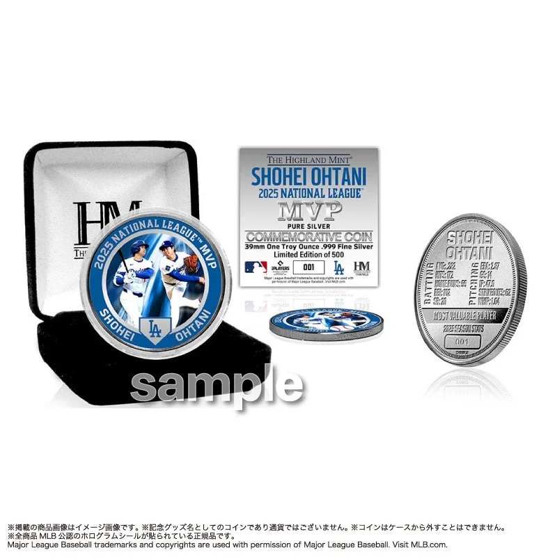 大谷翔平2025NL MVP受賞記念純銀コインとケースの画像