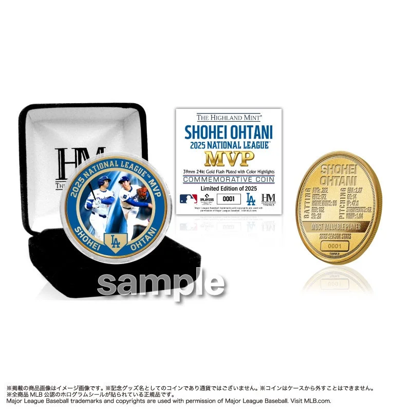 大谷翔平2025NL MVP受賞記念ゴールドコインとケースの画像