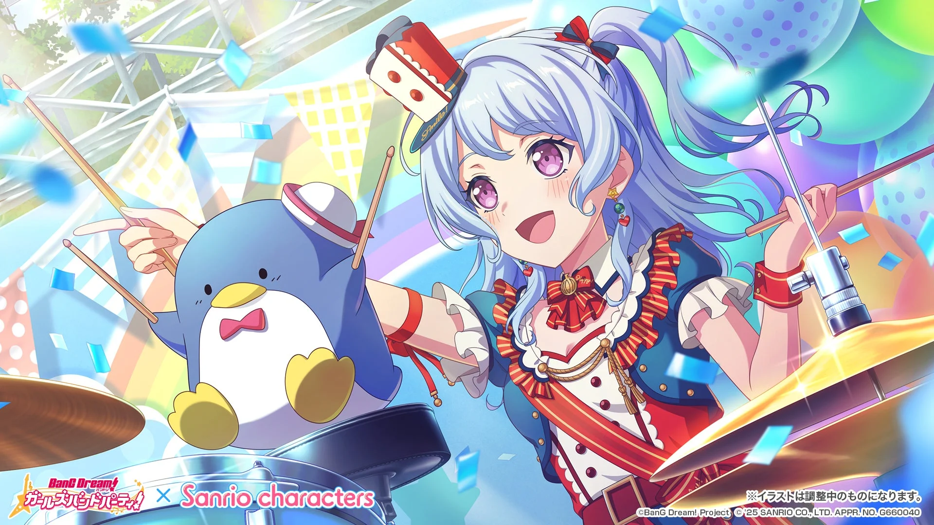 タキシードサムと青葉モカのイベント報酬イラスト