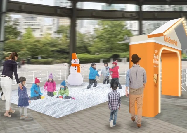 Amazon Black Friday MarketのKids Snow Parkで遊ぶ子供たち