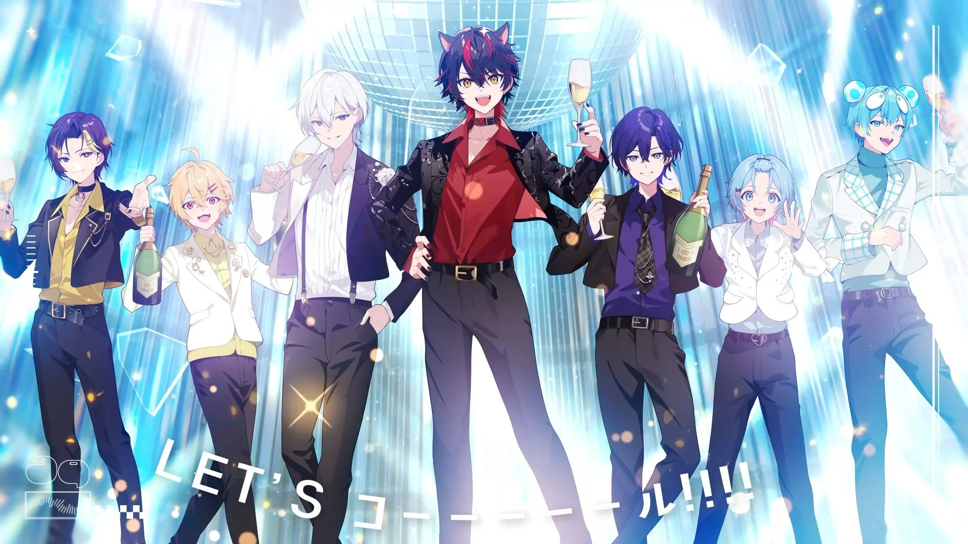 新曲『39DISCO』MVの場面写、メンバーがシャンパンで乾杯する様子