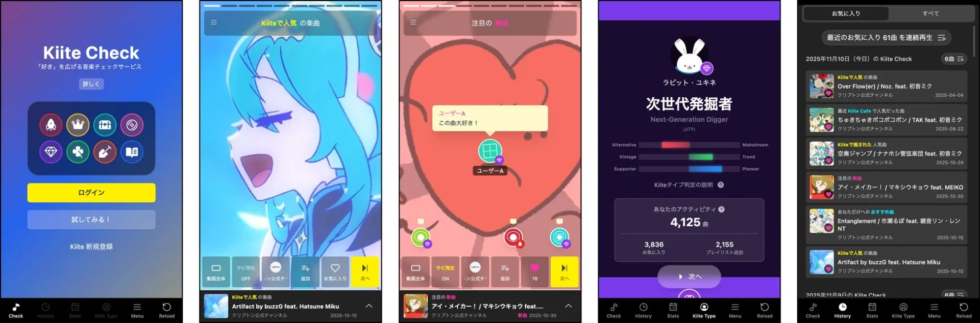 Kiite Checkのサービス全体を示すUI画面