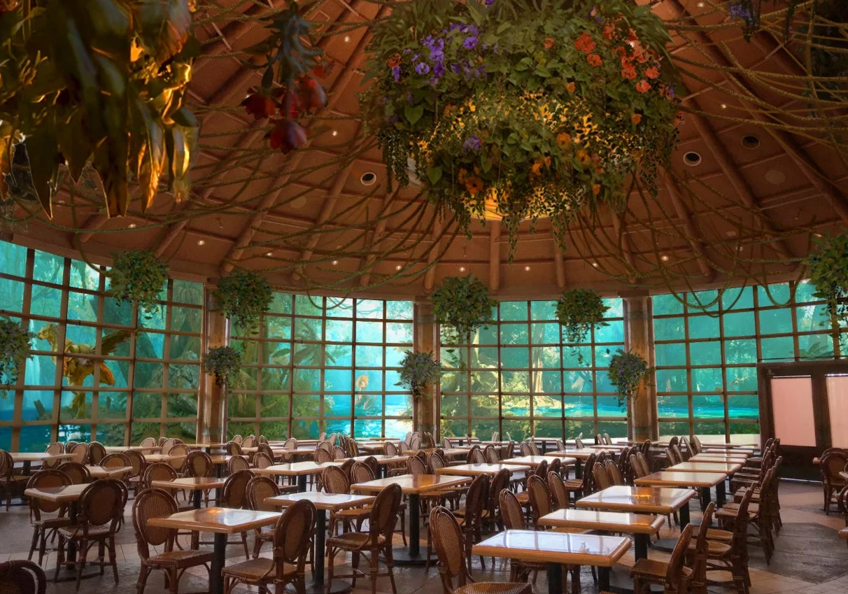 「モンスターハンターワイルズ ~モリバーの宴~」レストラン店内全体イメージ