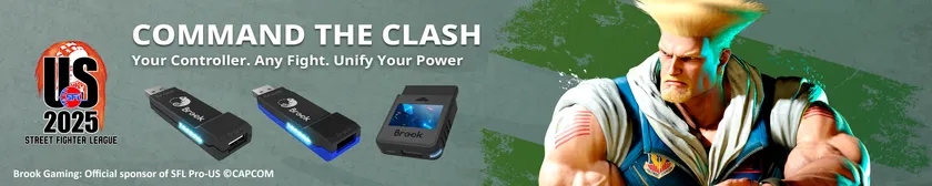 ストリートファイターのガイルとBROOK Wingmanシリーズ変換器