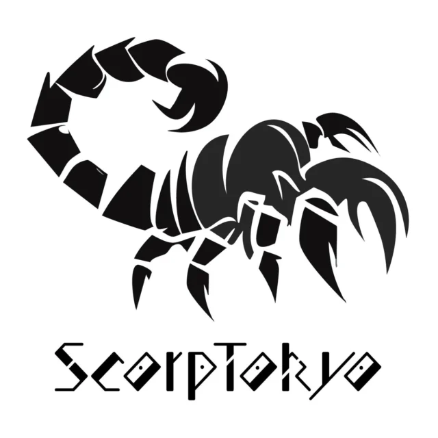 ScorpTokyoブランドのサソリをモチーフにしたロゴ