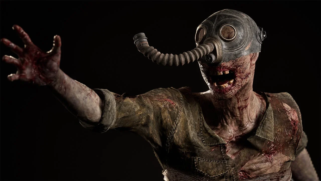ガス-マスクを装着したゾンビのようなミュータントのビジュアル