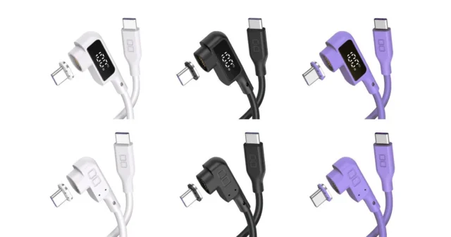 マグネットで簡単着脱できるディスプレイ有りシリコンケーブル