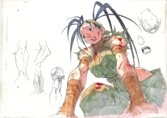 ストリートファイターシリーズのいぶきの手描きラフスケッチ