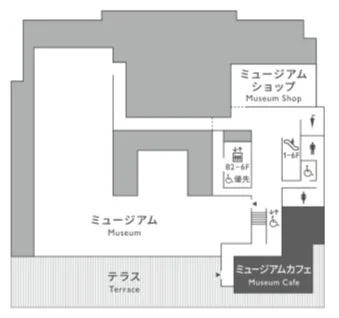 CREATIVE MUSEUM TOKYO CAFEとミュージアムショップのフロアマップ